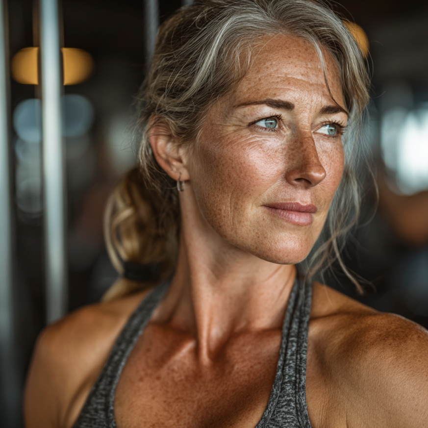 Персональний тренер працює з літньою жінкою